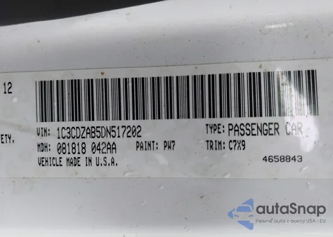 2013 Dodge Avenger Se из США, поврежденный, VIN 1C3CDZAB5DN517202